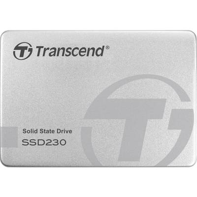 Un SSD argenté de Transcend portant l'inscription 'Solid State Drive SSD230' et le logo en haut à gauche.
