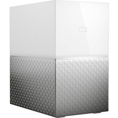 Disque dur externe avec boîtier en plastique blanc et motif en grille argenté.