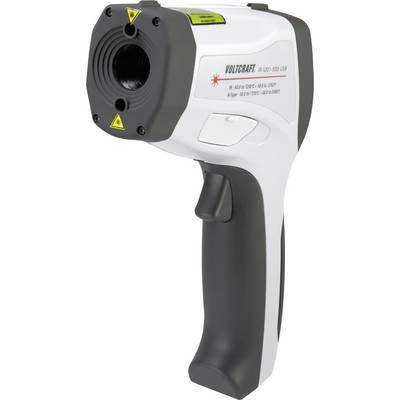 Un thermomètre infrarouge numérique avec une poignée ergonomique et un écran, conçu pour des mesures de température précises dans des applications techniques.