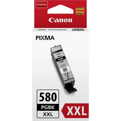Cartouche d'encre Canon PIXMA 580 PGBK XXL dans son emballage d'origine. L'emballage présente le numéro de modèle, le code QR et la capacité XXL.
