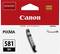 'Cartouche d'encre Canon PIXMA 581 BK, Noir, compatible avec les imprimantes Canon, emballée dans un coffret rouge et blanc.'