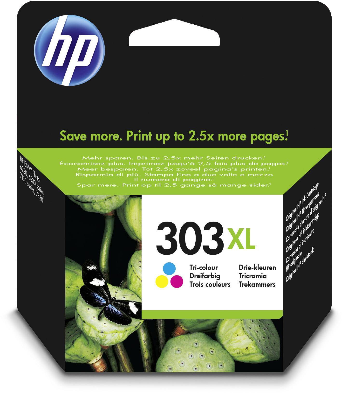 HP Encre 303XL d'origine cyan, magenta, jaune T6N03AE Encre