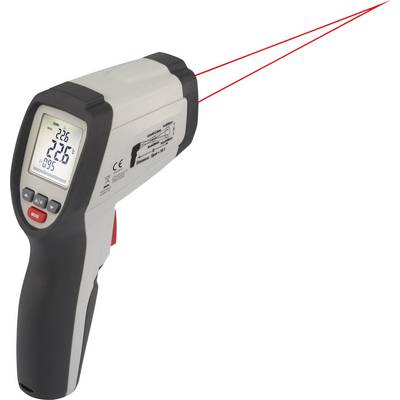Thermomètre infrarouge avec affichage numérique indiquant 26,2 degrés Celsius, guidage laser rouge pour un mesurage de température précis.
