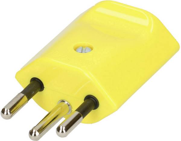 Max Hauri 132607 Fiche d'alimentation suisse plastique  250 V jaune