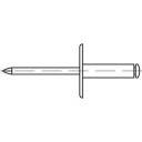 TOOLCRAFT 160169 Rivet aveugle ouvert (Ø x L) 4.8 mm x 12 mm aluminium acier 250 pc(s)