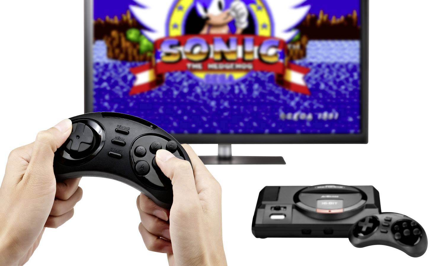 SEGA Megadrive Flashback HD Console rétro noir avec 2 manettes sans fil-10