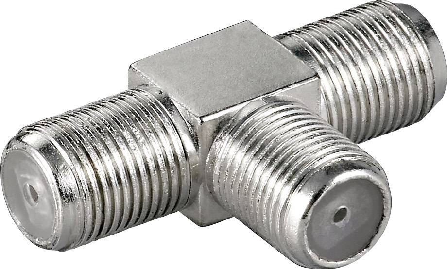 Adaptateur Goobay F, pièce en T : douille F > douille double F - douille d'adaptation en zinc-0