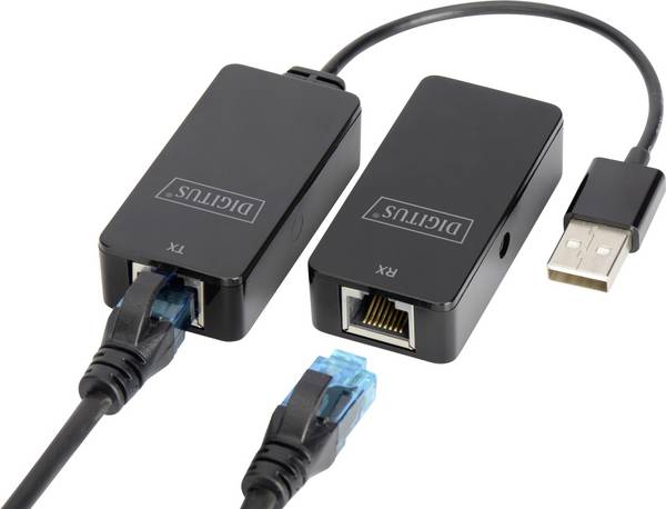Digitus USB 2.0, ordinateur, souris, réseau informatique, ordinateur portable, clavier/souris Adaptateur [1x USB 2.0 type A femelle, USB 2.0 type A mâle - 2x RJ45 femelle, RJ45 femelle 8P8C] DA-70141 20.00 cm