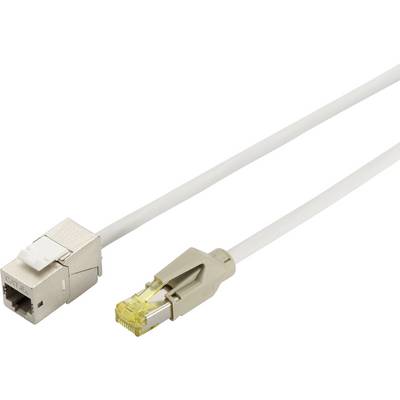 Digitus DK-1741-CP-020 RJ45 Câble réseau, câble patch CAT 6a S/FTP 2.00 m gris ignifuge, feuille de blindage, blindage p-0