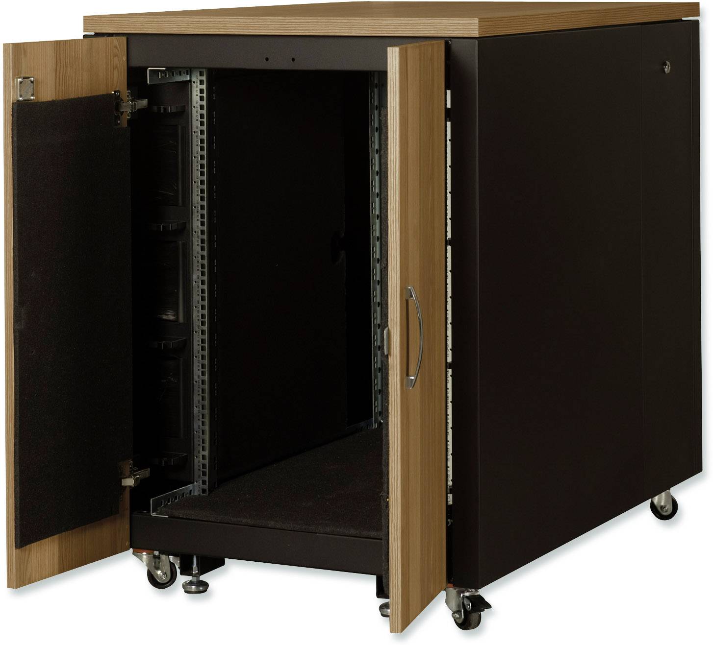 Digitus Armoire de serveur 19" (l x H x P) 750 x 1000 x 1130 mm 17 UH noir (RAL 9005), bois de teck-2