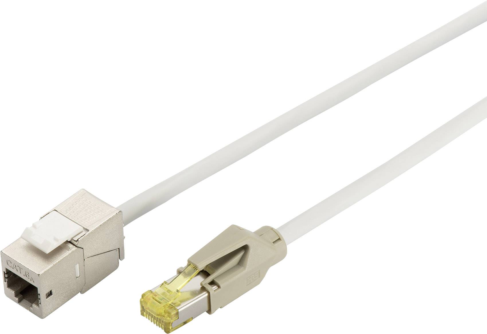 Digitus DK-1741-CP-050 RJ45 Câble réseau, câble patch CAT 6a S/FTP 5.00 m gris ignifuge, feuille de blindage, blindage par tresse, blindé, sans halogène, torsadé par paire 1 pc(s)