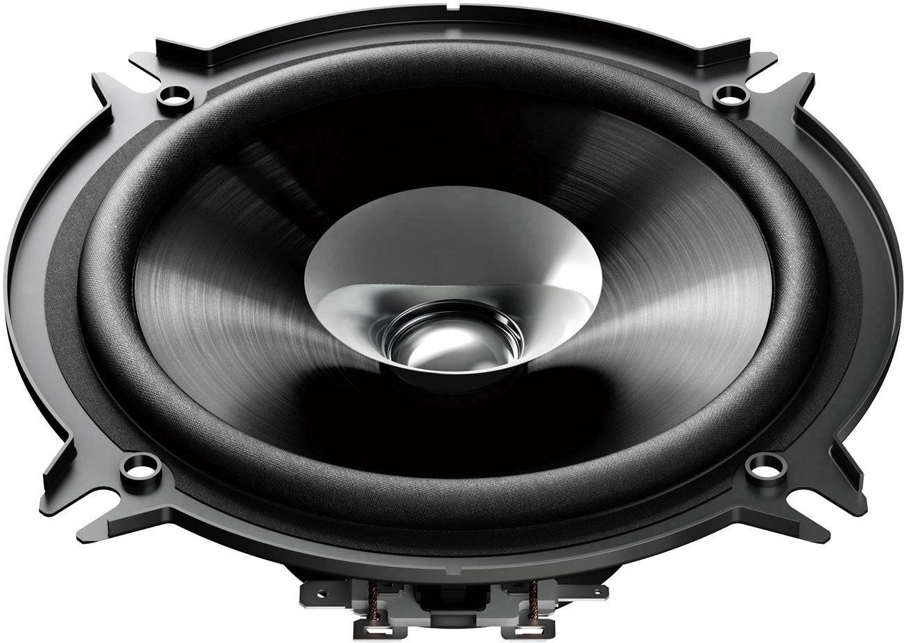 Un haut-parleur noir au design circulaire avec un cône argenté au centre. Principalement utilisé dans les systèmes audio.