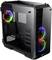 Un boîtier PC avec plusieurs éléments d'éclairage RVB, panneau latéral transparent, adapté pour le montage de composants haute performance.