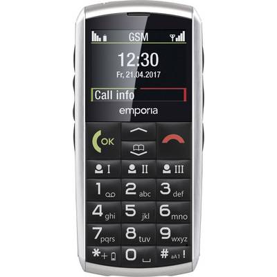 Emporia Classic V26 Téléphone portable pour séniors avec station de charge, Touche SOS argent-0