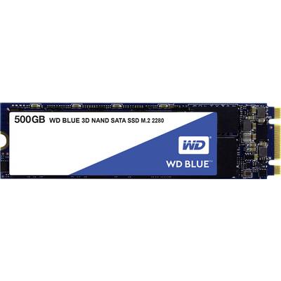 Un disque SSD M.2 'WD Blue 3D NAND SATA' d'une capacité de 500 Go.