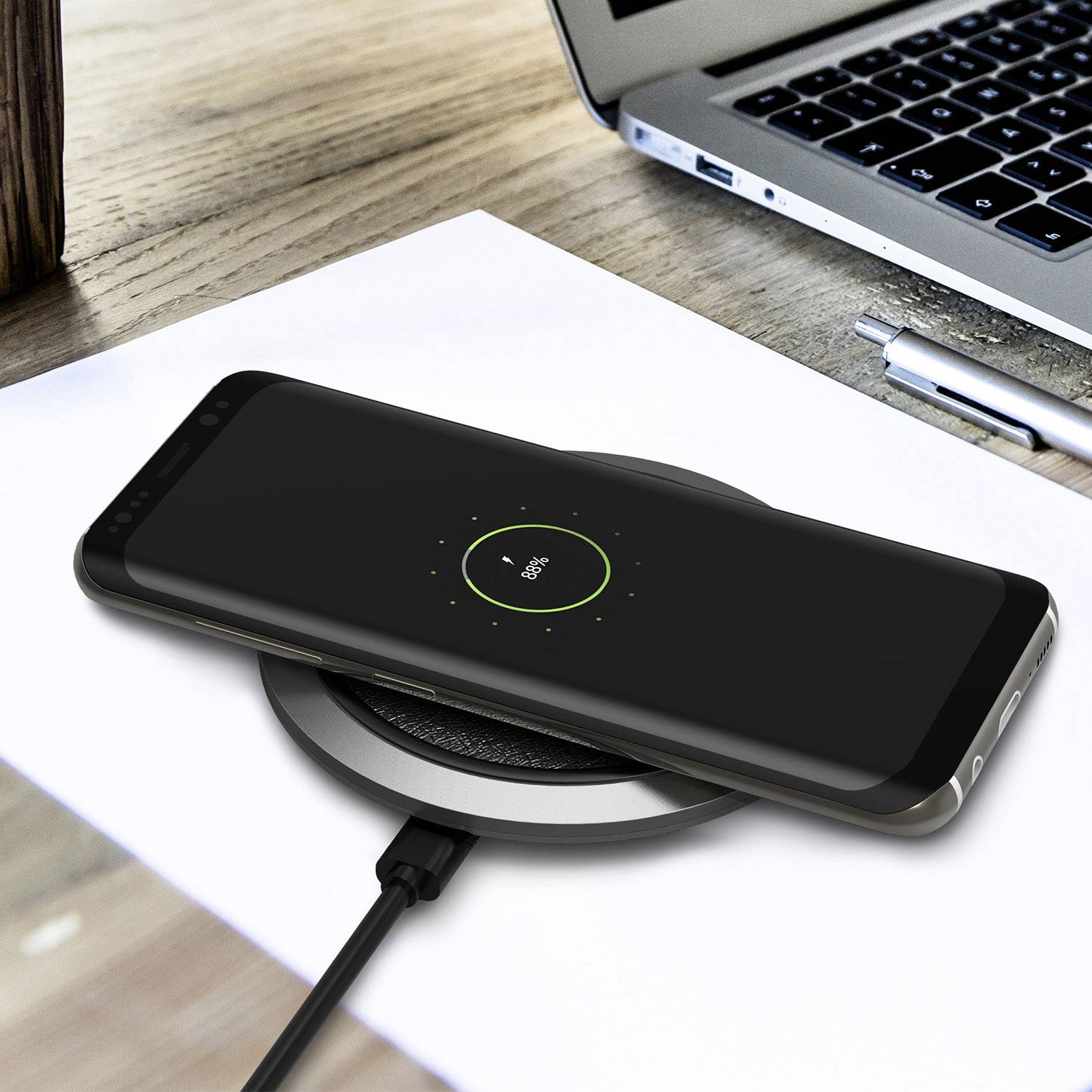 iWalk Chargeur à induction 2000 mA Air Powerqi FC60 ADA007 Sorties standard Qi noir, argent-2