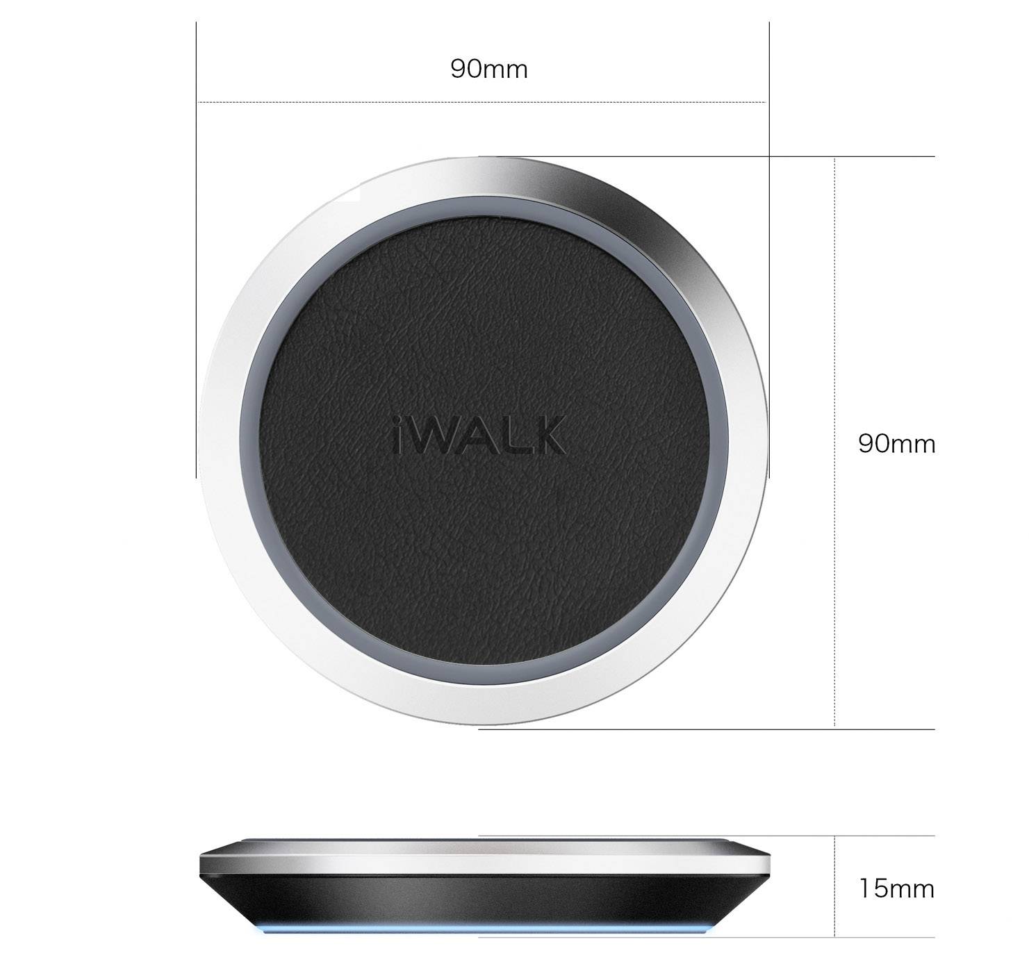 iWalk Chargeur à induction 2000 mA Air Powerqi FC60 ADA007 Sorties standard Qi noir, argent-8