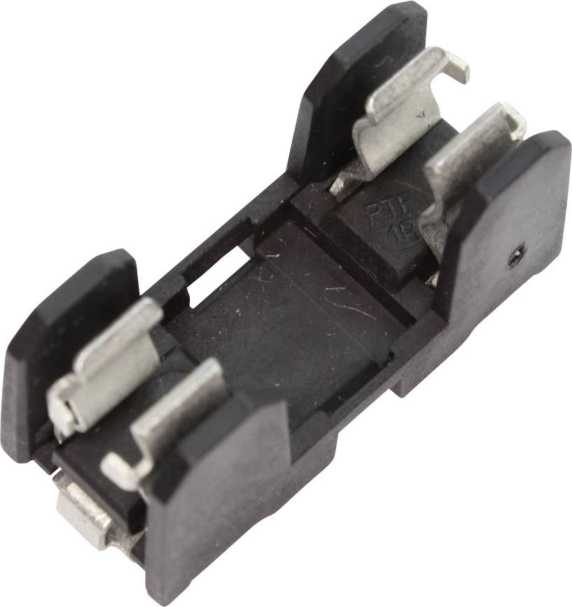 Support de pile bouton noir et argenté, adapté pour le montage sur circuits imprimés.
