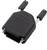 Connecteur rectangulaire noir LFGB avec deux longues vis pour la connexion d'appareils électriques.