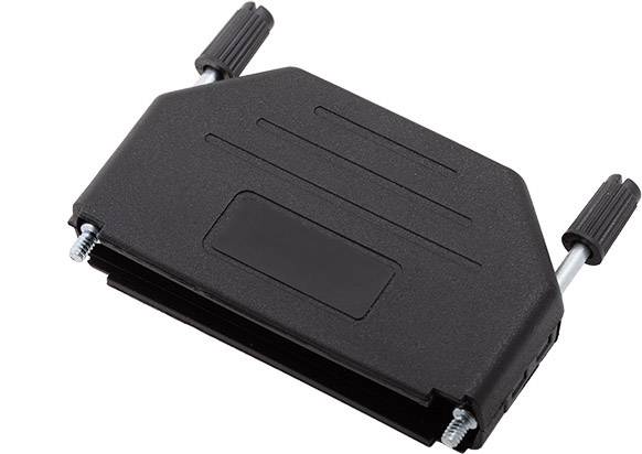 Un support noir rectangulaire doté de deux vis réglables sur les côtés, conçu pour soutenir des appareils ou des objets.
