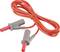 Câble de mesure rouge de Voltcraft avec deux connexions enfichables grises, présenté sur un fond blanc.