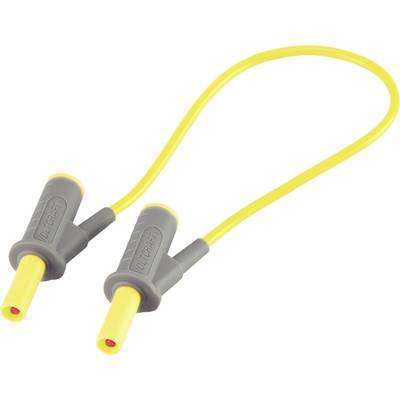 Cordon de mesure de sécurité[Banane mâle 4 mm -Banane mâle 4 mm ] Ultra flexibles 25.00 cm;jaune;MSB-501 10 A
