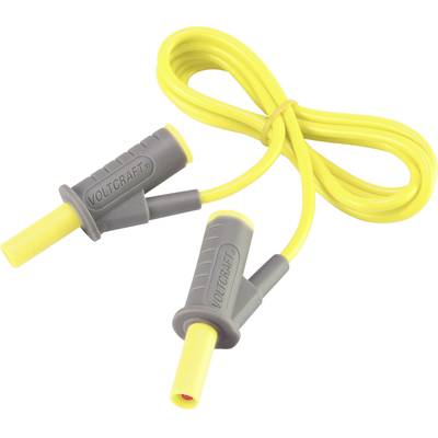 Cordon de mesure de sécurité[Banane mâle 4 mm -Banane mâle 4 mm ] Ultra flexibles 1.00 m;jaune;MSB-501 10 A