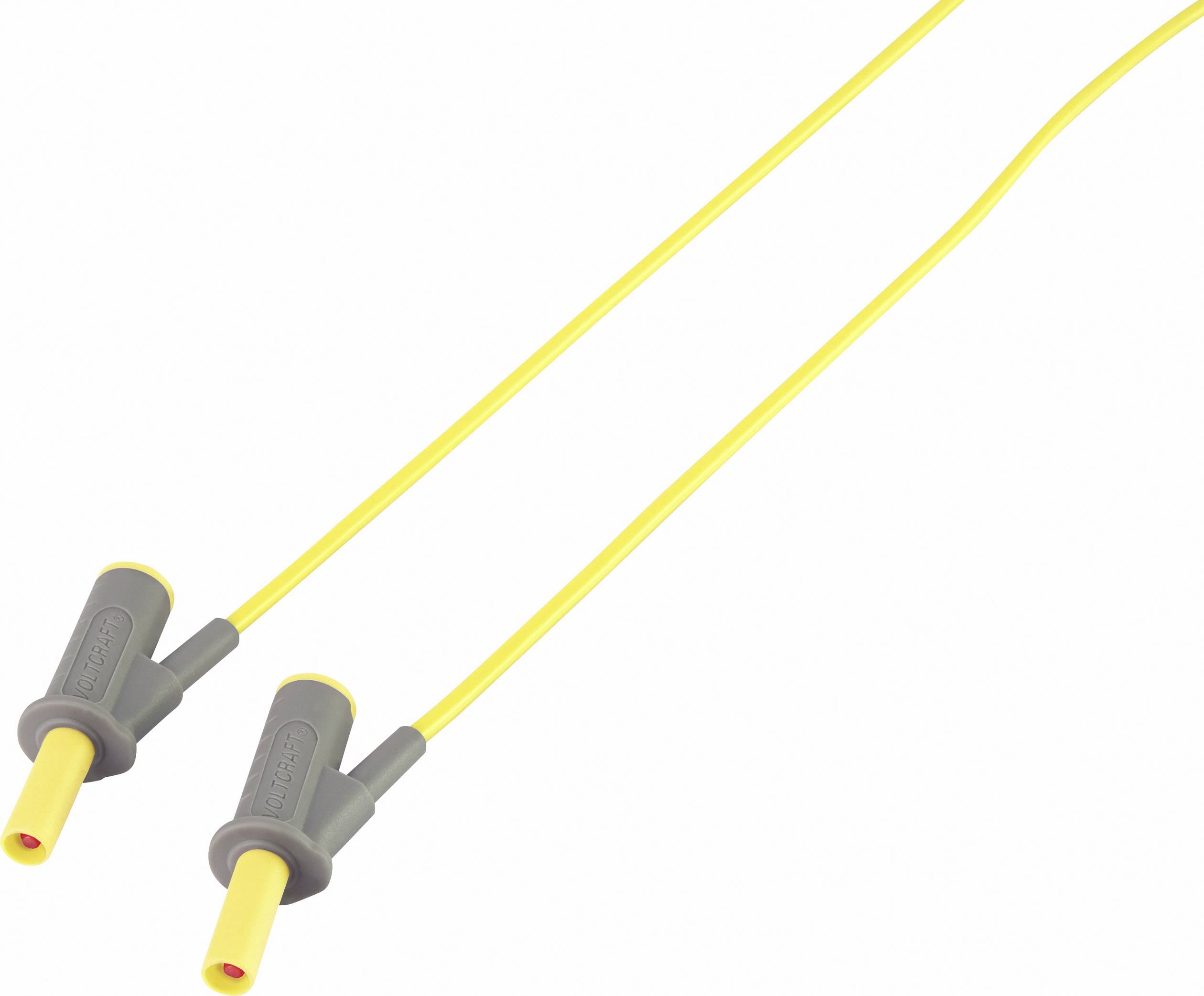 Deux câbles jaunes munis de connecteurs gris, probablement destinés à l'alimentation électrique ou à la collecte de données.