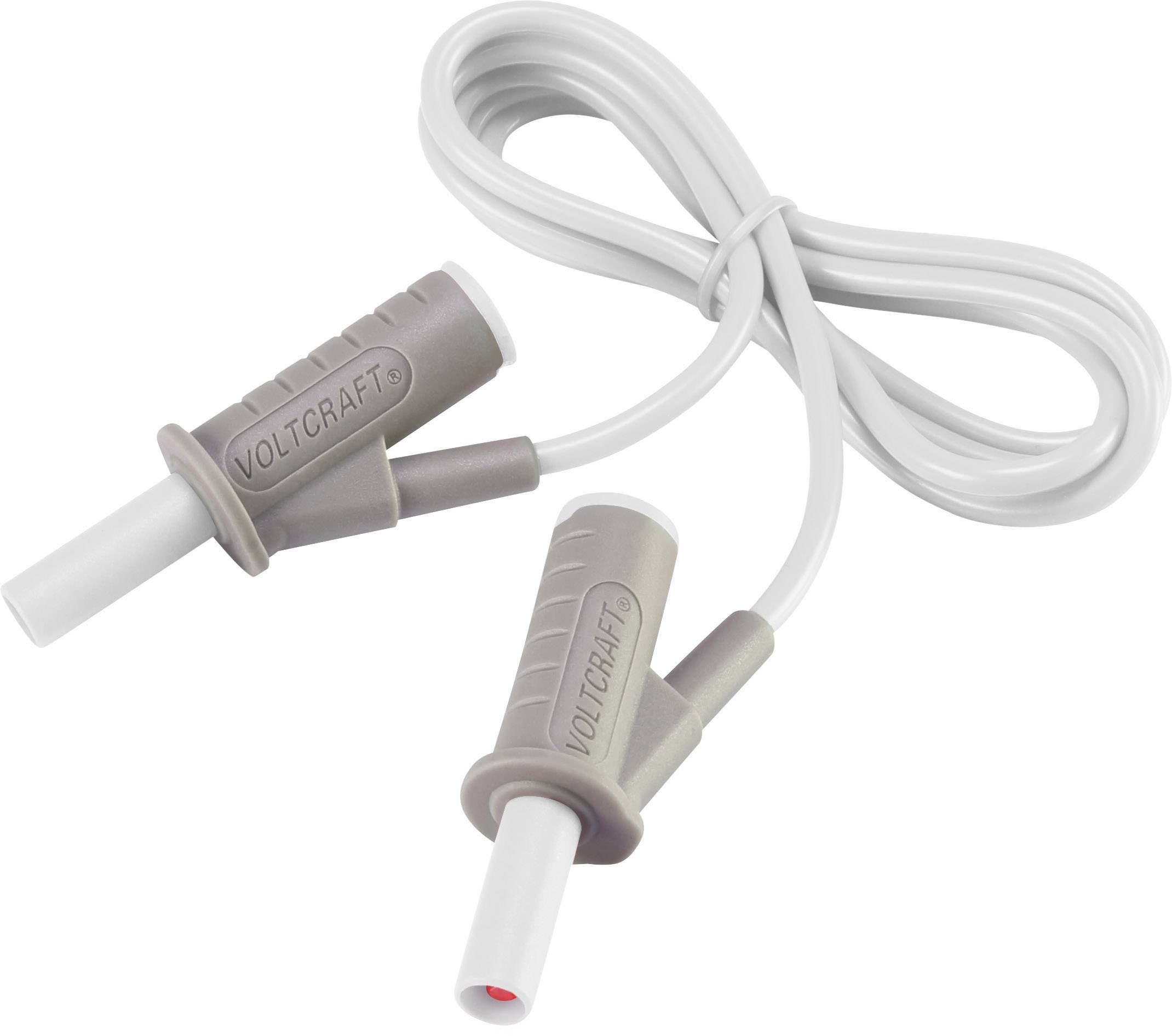 VOLTCRAFT VC8063495 Safety test lead Banana jack 4mm1.00 m; White;...