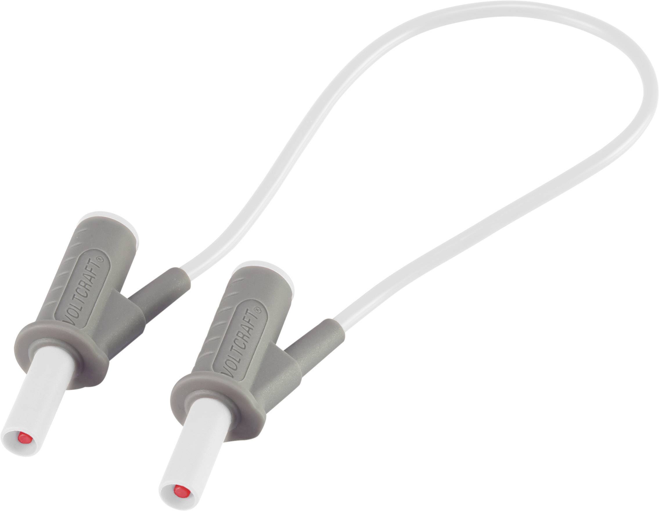 Cordon de mesure de sécurité[Banane mâle 4 mm -Banane mâle 4 mm ] Ultra flexibles 25.00 cm blanc MSB-501 10 A