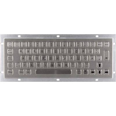 Un clavier métallique robuste avec disposition allemande QWERTZ, touches de fonction et touches fléchées. Idéal pour les applications industrielles.