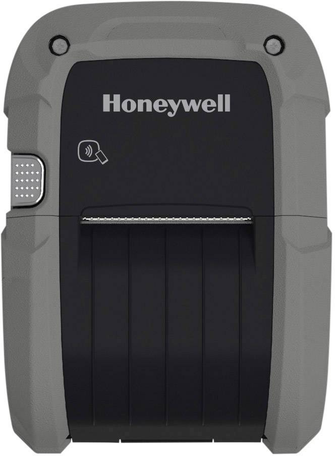 Imprimante portable Honeywell avec boîtier gris et face avant noire, adaptée pour l'impression d'étiquettes mobile.