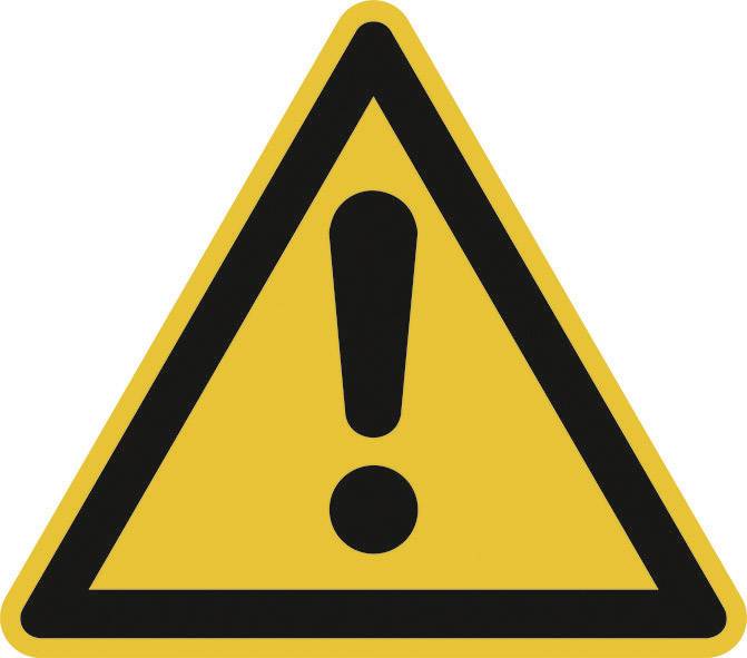 Panneau d'avertissement : Triangle jaune avec un point d'exclamation noir au centre. Symbole d'attention ou de prudence.