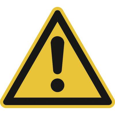Panneau d'avertissement : Triangle jaune avec un point d'exclamation noir au centre. Symbole d'attention ou de prudence.