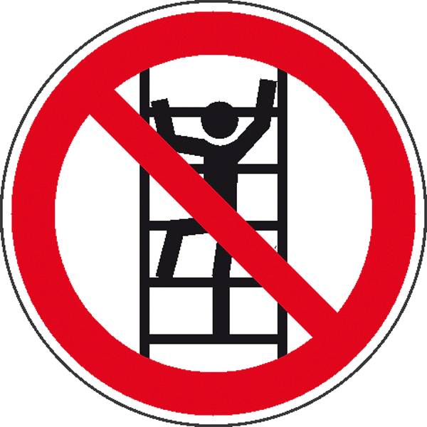 Panneau d'interdiction Interdiction de grimper Film autocollant (Ø) 200 mm  ISO 7010 1 pc(s)