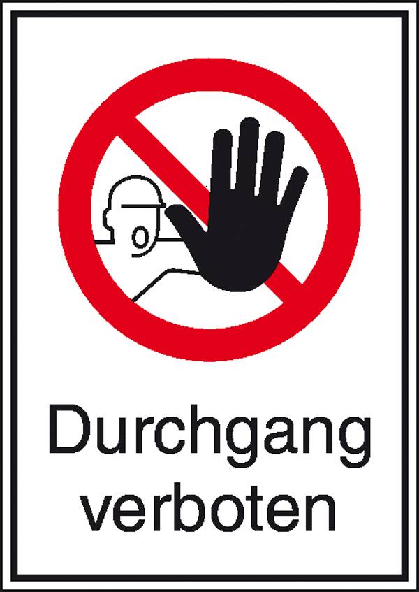 Panneau "Passage interdite" avec cercle rouge et main barrée.