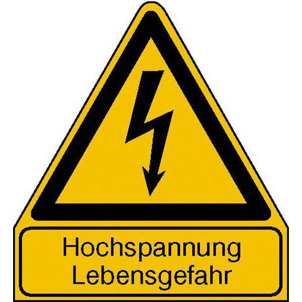 Panneau d'avertissement avec un symbole de foudre et le texte 'Haute tension Danger de mort', signalant une zone électrique dangereuse.