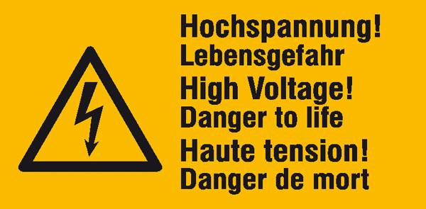 Panneau de danger combiné Attention Film autocollant (l x H) 65 mm x 32 mm   ISO 7010 6 pc(s)