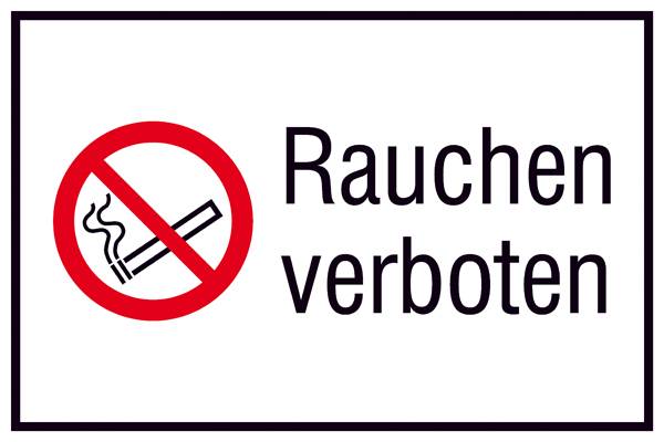Panneau d'interdiction Interdiction de fumer Plastique (l x H) 400 mm x 300 mm  ISO 7010 1 pc(s)
