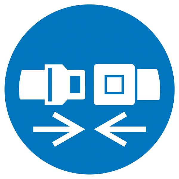 Sur un panneau bleu rond sont représentées deux unités de mesure symétriques, pointant l'une vers l'autre par deux flèches et se rejoignant.