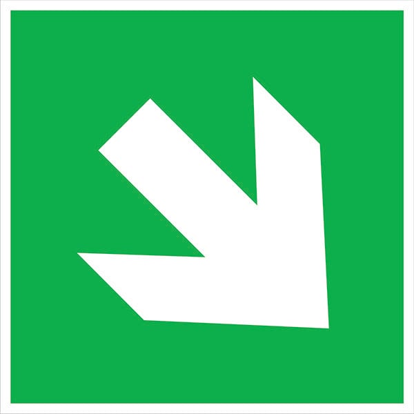 Panneau indiquant les issues de secours Film Vers le bas SafetyMarking 38.0090 (l x H) 150 mm x 150 mm ISO 7010 1 pc(s)