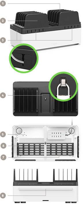 Belkin Store&Charge Base Bundle Station de charge USB Alimentation femelle, USB noir, blanc pour prise murale-21