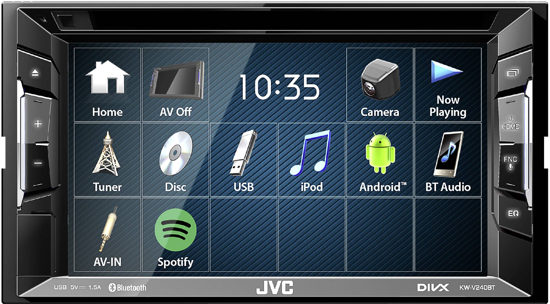 JVC KWV240BT Moniceiver 2 DIN kit mains libres bluetooth, port