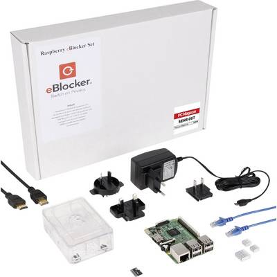 eBlocker eBlocker Security Kit Raspberry Pi® 3 B 1 GB 4 x 1.2 GHz avec logiciel E-Blocker, avec boîtier, avec refroidiss-0
