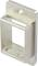 Support de métal avec ouverture rectangulaire, adapté pour le montage, avec deux trous de fixation sur la plaque supérieure.