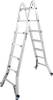 Krause 133984 aluminium Echelle télescopique 4 longerons extensibles inclus Hauteur de travail (max.): 6.05 m argent DIN EN 131 18 kg