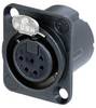 XLR embase femelle, contacts droits Neutrik NC6FD-LX-B-CON Nombre de pôles: 6 noir 1 pc(s)