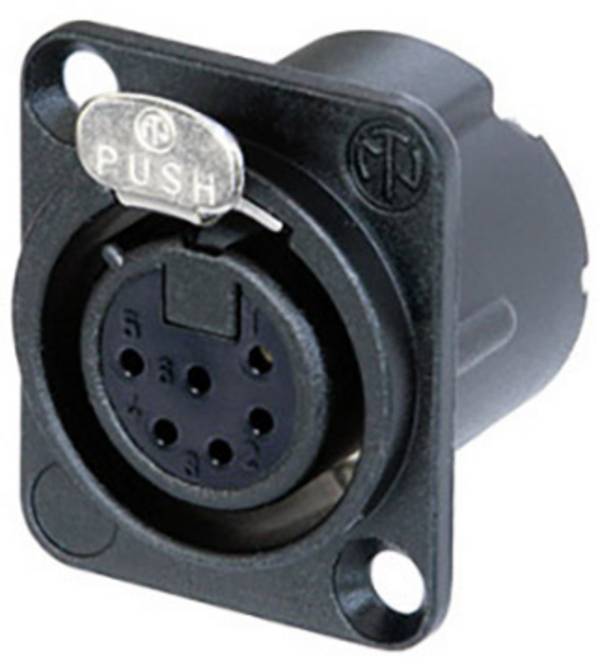 XLR embase femelle, contacts droits Neutrik NC6FD-LX-B-CON Nombre de pôles: 6 noir 1 pc(s)