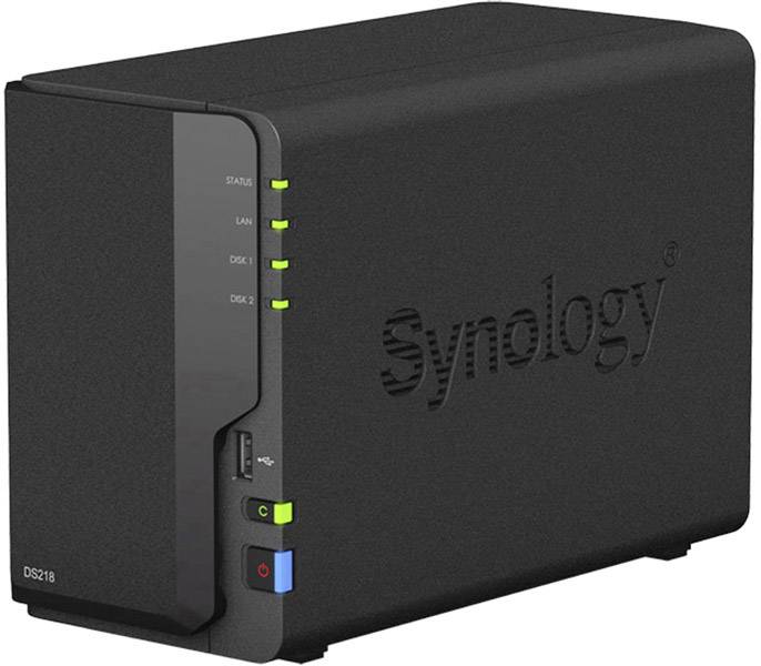 Boîtier serveur NAS Synology Diskstation DS218 2 baie port USB 2.0 en façade DS218-1