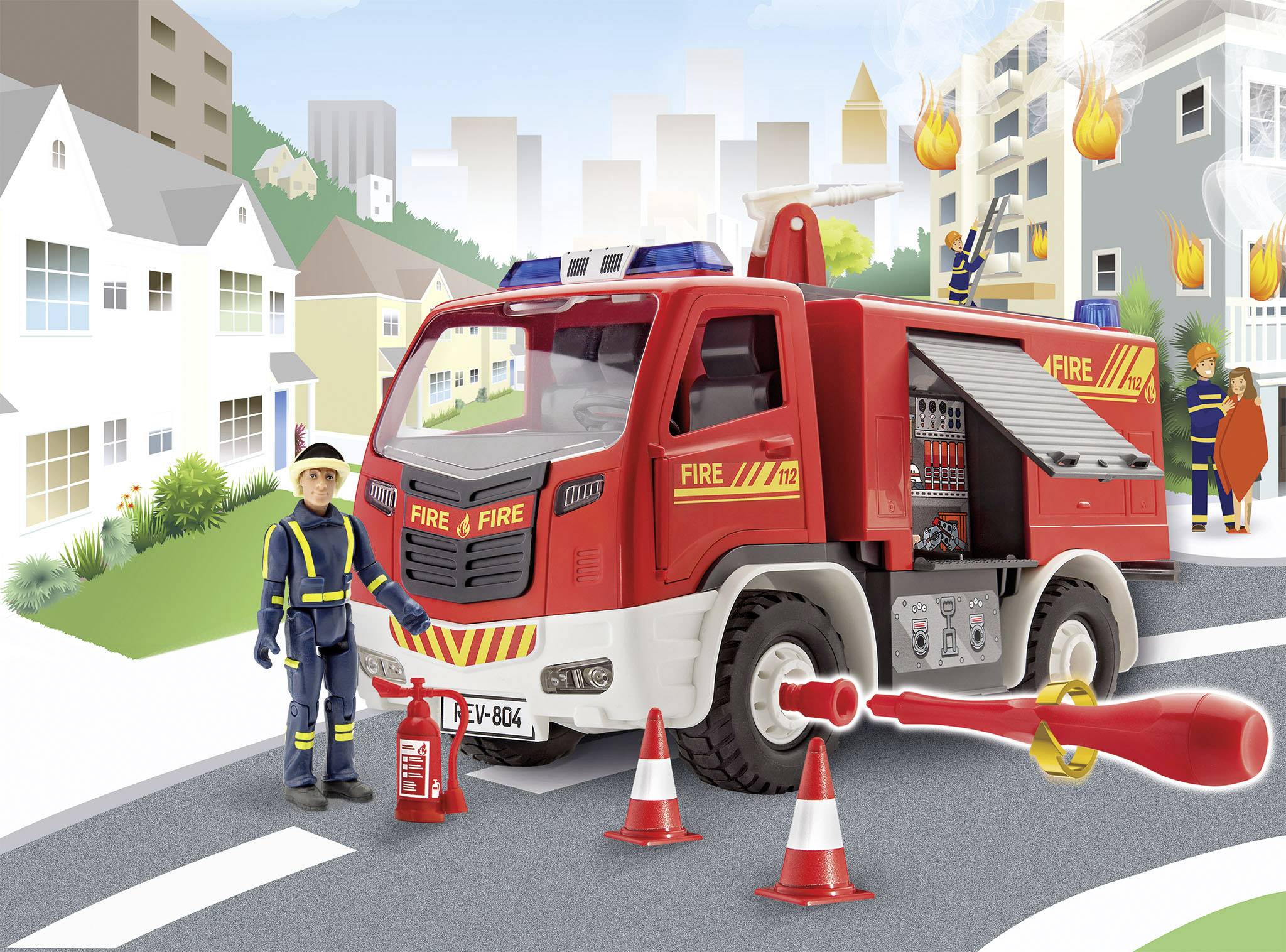 Revell 00819 Feuerwehr mit Figur Maquette de voiture 1:20-1